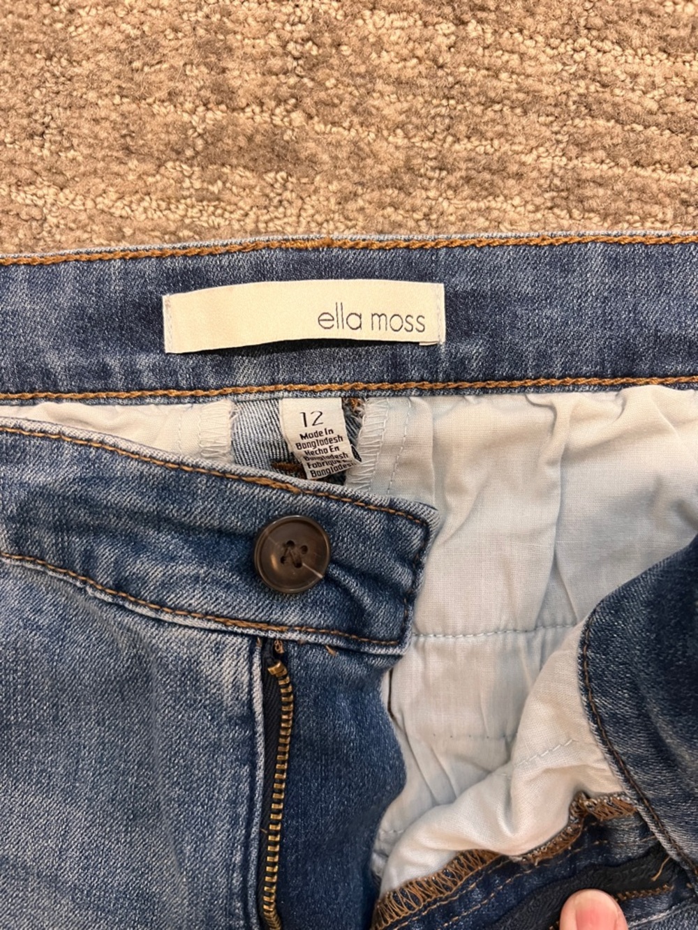 Ella Moss Wide-Leg Cropped Denim Jeans in Medium Blue size 12 - Picture 2 of 6